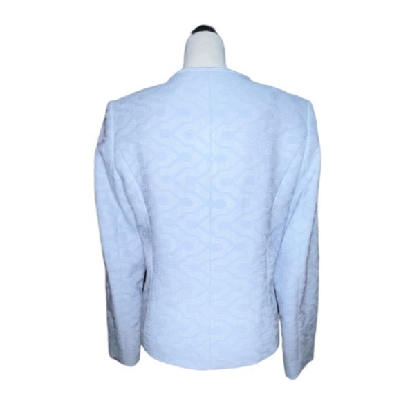 KARL LAGERFELD PARIS WOMEN’S BLUE ZIPPER BLAZER SUIT JACKET - Picture 4 of 9